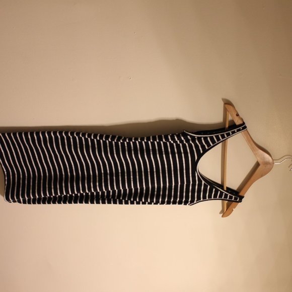 Vintage Striped Black & White Tank Dress - Picture 4 of 5